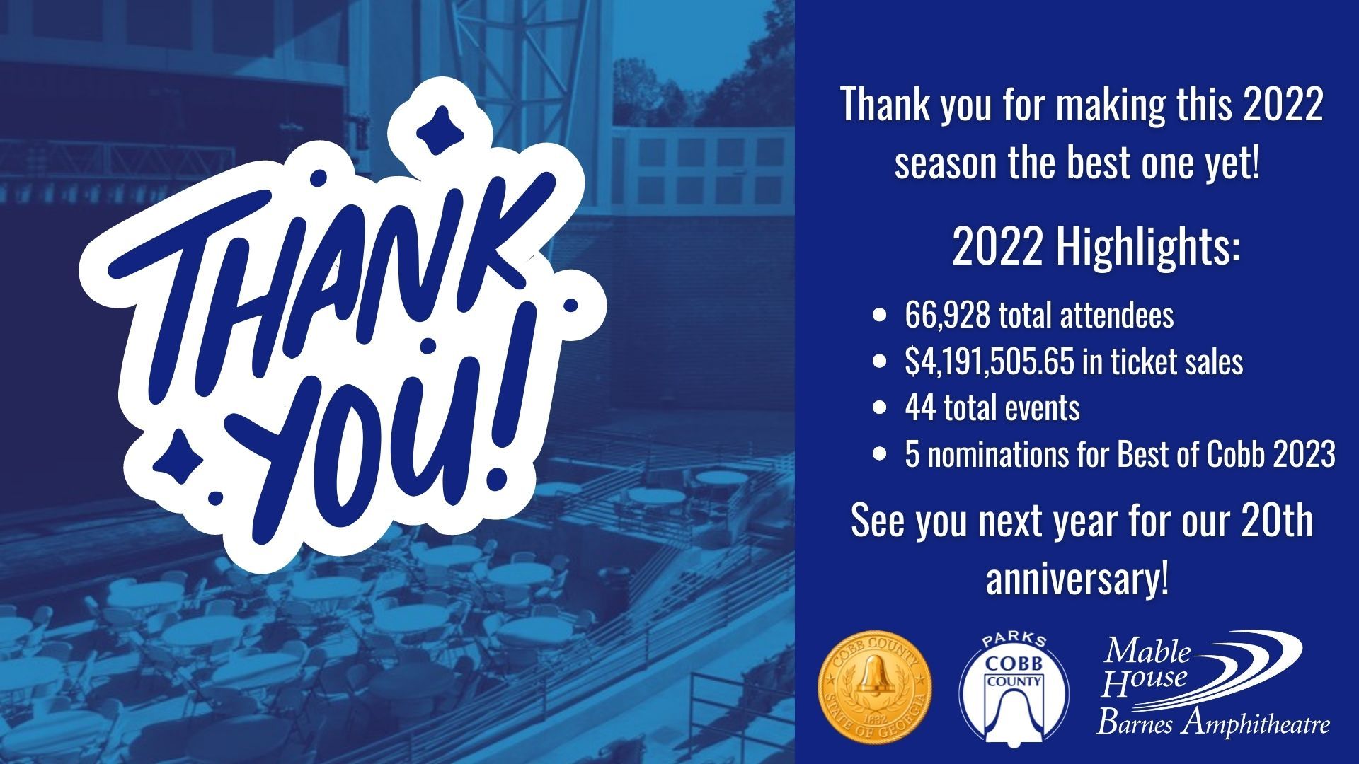 Thank you for making this 2022 season the best one yet!